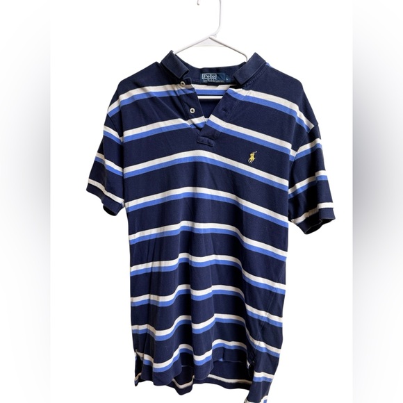 Ralph Lauren Other - Polo Ralph Lauren Men’s Striped Polo Shirt Blue White Short Sleeve Size L Cotton
